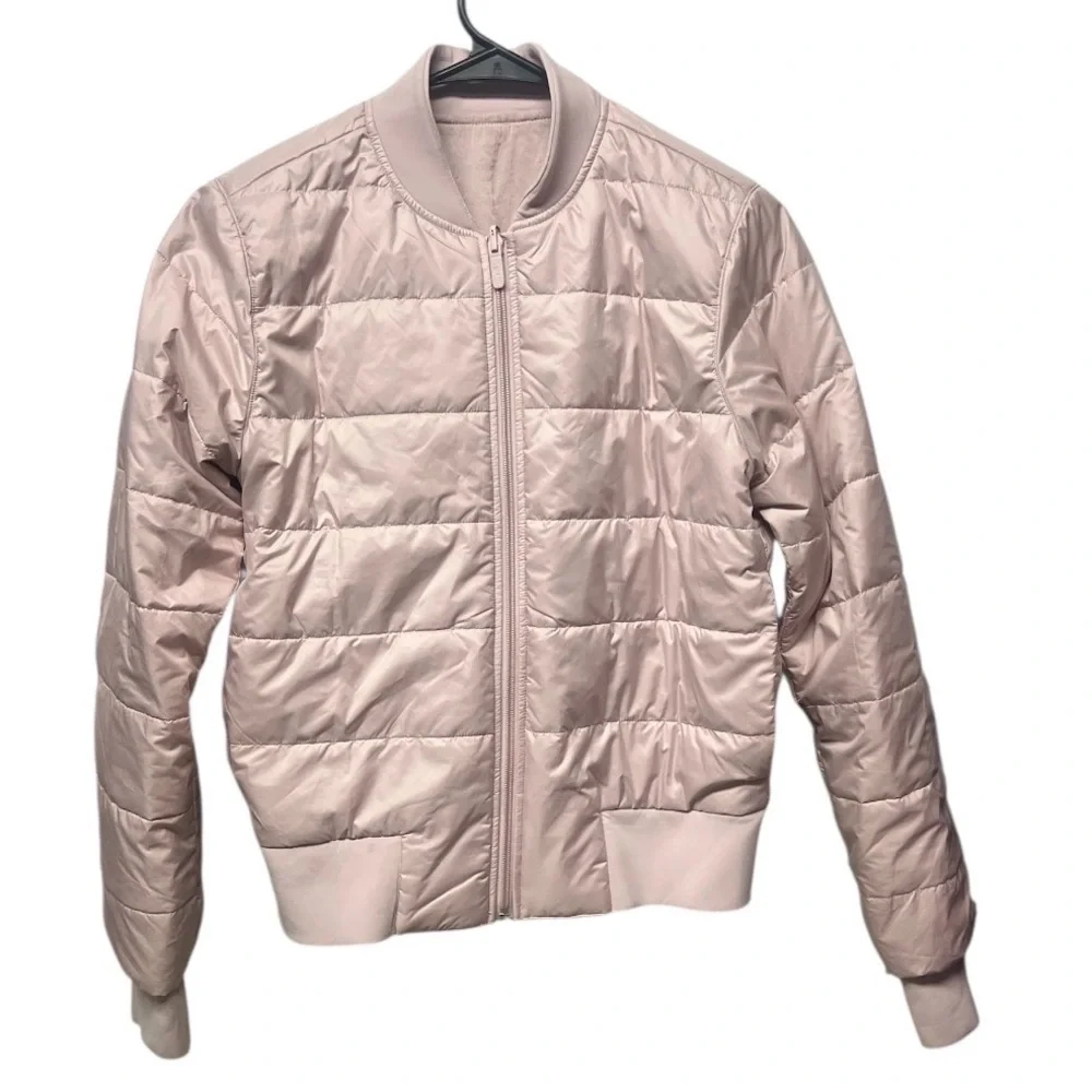 Lululemon light pink bomber reversible‎ jacket.